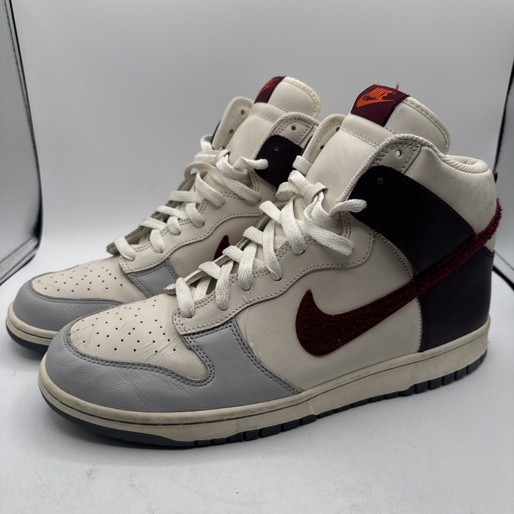 Nike Dunk High Neutral Gray Deep Garnet Sail - Size 12 MEN'S 309432-062 USED